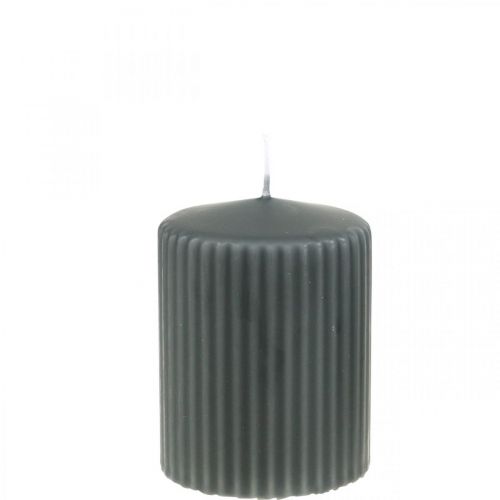 Bougies piliers bougie rainurée anthracite 70/90mm 4 pcs
