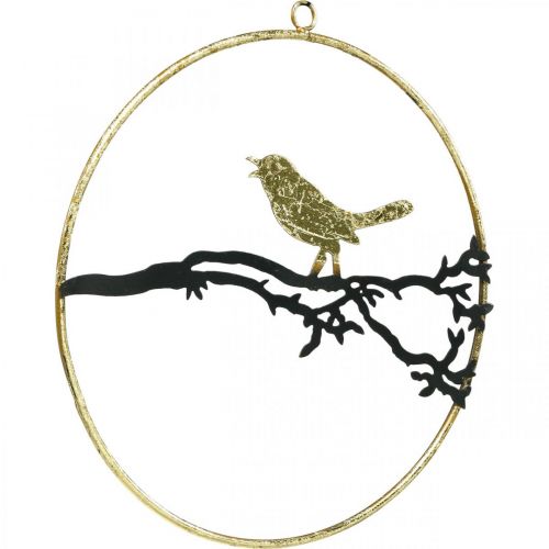 Article Décoration de fenêtre oiseau, décoration automne à suspendre, métal Ø22,5cm