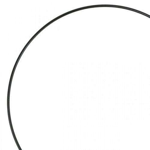 Floristik24 Anneau métal déco anneau Scandi anneau déco boucle noir Ø25cm 4pcs
