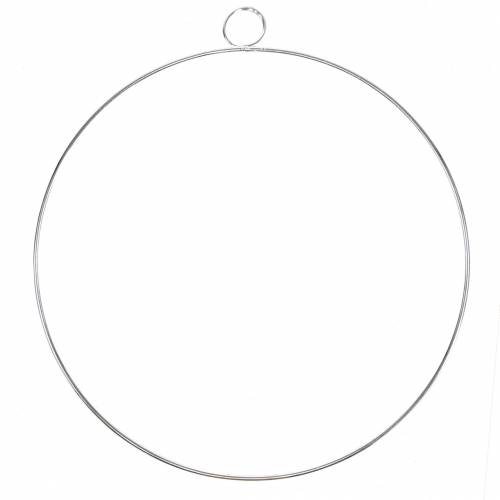 Floristik24 Bague Deco argent Ø30cm 4pièces