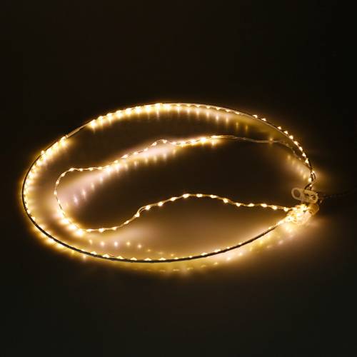 Floristik24 Anneau avec micro LED Ø38cm blanc chaud 125L blanc Pour extérieur et intérieur