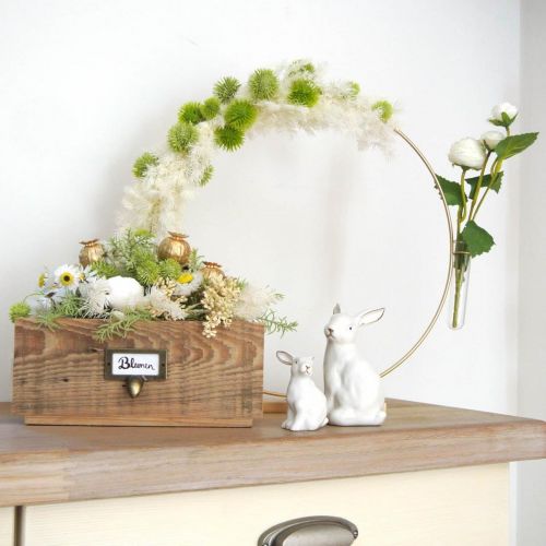 Floristik24 Anneau décoratif avec support et tube à essai Anneau en métal Doré Ø35cm