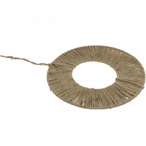 Article Anneau couvert, décoration estivale, anneau décoratif à suspendre, style bohème couleurs naturelles, argenté Ø29.5cm