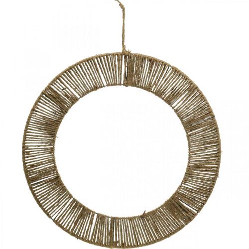 Décoration murale décoration estivale anneau à suspendre bohème jute, métal Ø49cm