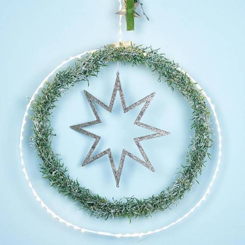 Floristik24 Anneau avec micro LED Ø38cm blanc chaud 125L blanc Pour extérieur et intérieur