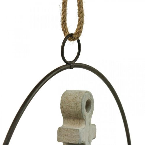 Article Anneau décoratif en métal pour suspendre voiliers/ancres Ø18cm 2 pièces