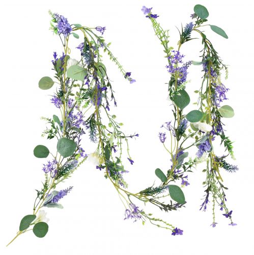 Floristik24 Guirlande de fleurs romantique lavande violet blanc 194cm