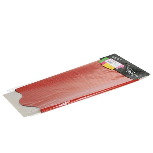 Floristik24 Manchette rosace pointée Ø50cm Rouge look métallique 50P