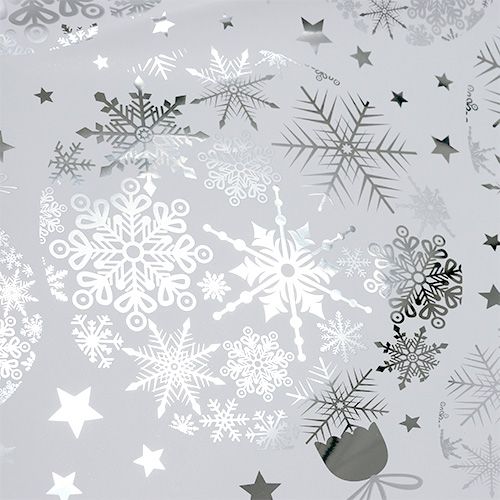 Floristik24 Papier de fleuriste rosace motif de Noël argenté Ø 40 cm 50 p.