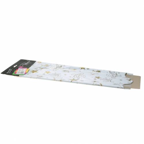 Floristik24 Collerette pour bouquet motif de Noël 60cm blanc 50pcs
