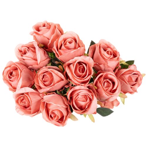 Kunstfleurs roses longues tiges 62 cm bouquet de 12 | Floristik24.fr