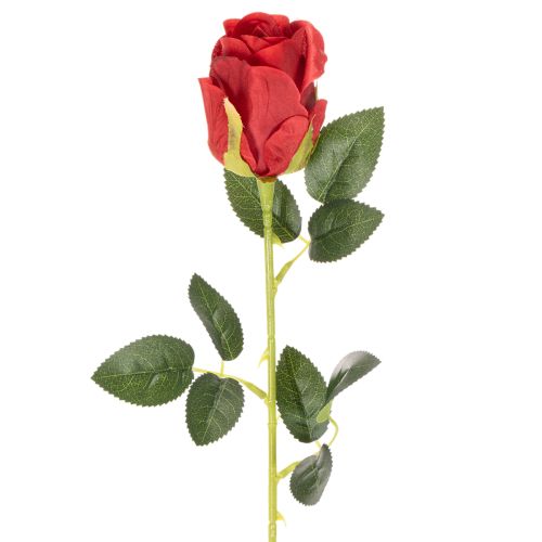 Roses artificielles rouges avec tige longue 62 cm - Lot de 12