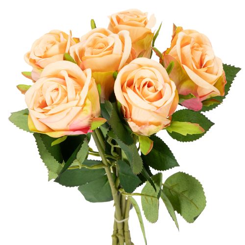 Bouquet de roses artificielles réalistes et durables, idéal pour la décoration de mariage, 44 cm, 6 pièces