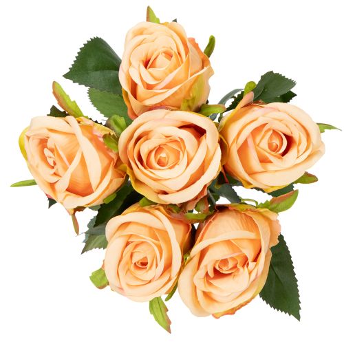 Article Bouquet de roses artificielles réalistes et durables, idéal pour la décoration de mariage, 44 cm, 6 pièces