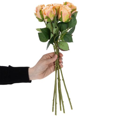 Article Bouquet de roses artificielles réalistes et durables, idéal pour la décoration de mariage, 44 cm, 6 pièces
