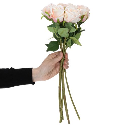 Article Bouquet de roses artificielles pour une décoration intérieure élégante et les occasions festives, 44 cm, 6 pièces