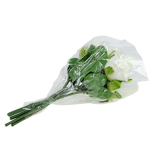 Floristik24 Rose blanche Ø6cm L30cm 6pcs
