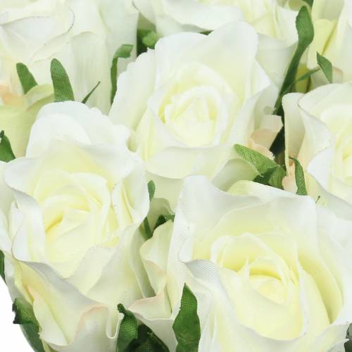 Floristik24.fr Rose blanche 42cm 12pcs - acheter pas cher en ligne
