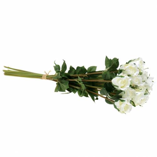 Floristik24 Rose blanche 42cm 12pcs
