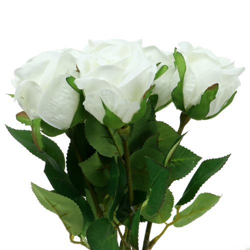 Floristik24 Rose blanche 44cm pour la décoration 6pcs