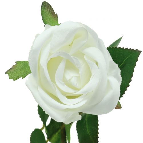 Article Rose blanche 44cm pour la décoration 6pcs