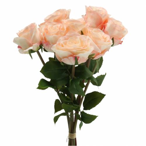 Floristik24 Bouquet de roses artificielles abricot 8pcs