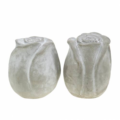 Floristik24 Rose de décoration de tombe Roses de décoration de tombe en béton H7cm 6pcs