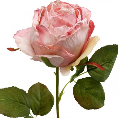 Article Déco rose rose, décoration fleurie, rose artificielle L74cm Ø7cm