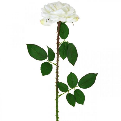 Floristik24.fr Rose Blanche Fausse Rose sur Tige Fleur de Soie Fausse Rose  L72cm Ø13cm - acheter pas cher en ligne