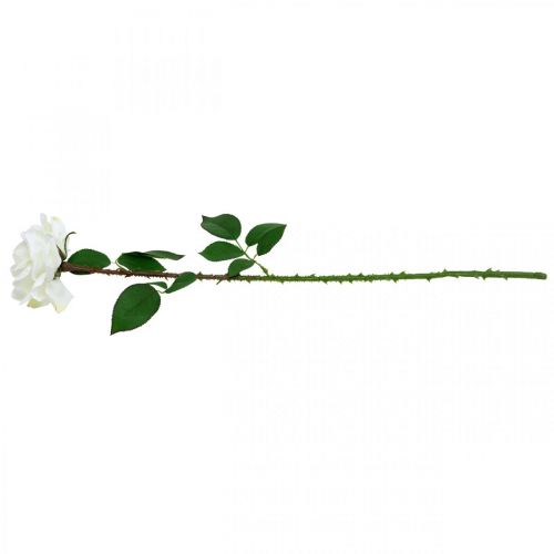 Article Rose Blanche Fausse Rose sur Tige Fleur de Soie Fausse Rose L72cm Ø13cm