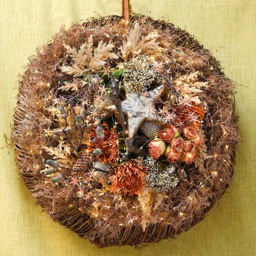 Floristik24 Bouquet de roses, fleurs en soie, roses artificielles orange, aspect antique L23cm 8 pcs