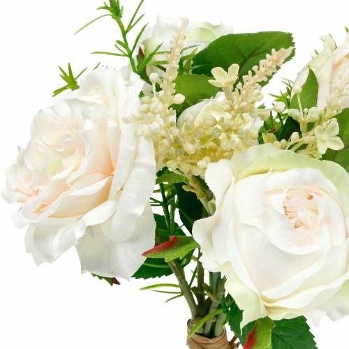 Bouquet de roses artificielles Fleurs en soie crème dans un bouquet