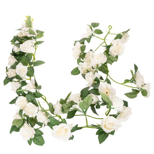 Guirlande de roses artificielles avec fleurs blanches 170 cm