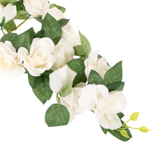 Guirlande de roses artificielles avec fleurs blanches 170 cm | Floristik24.fr