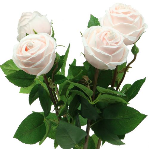 Bouquet de roses rose tendre 65cm 4pcs