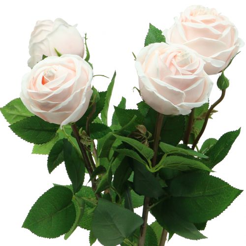 Floristik24 Bouquet de roses rose tendre 65cm 4pcs