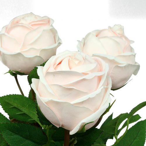 Bouquet de roses rose tendre 65cm 4pcs