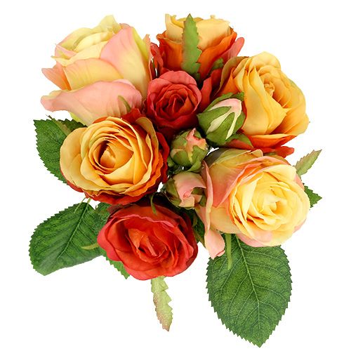 Article Bouquet de roses oranges Ø17cm L25cm
