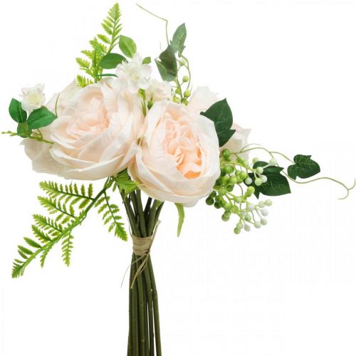 Article Bouquet de roses artificielles, bouquet de fleurs en soie, roses en bouquet, bouquet de roses artificielles rose L28cm