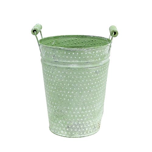 Floristik24 Pot de rose en métal vert Ø12cm H16cm