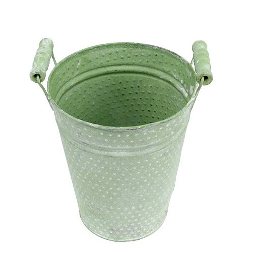 Floristik24 Pot de rose en métal vert Ø12cm H16cm