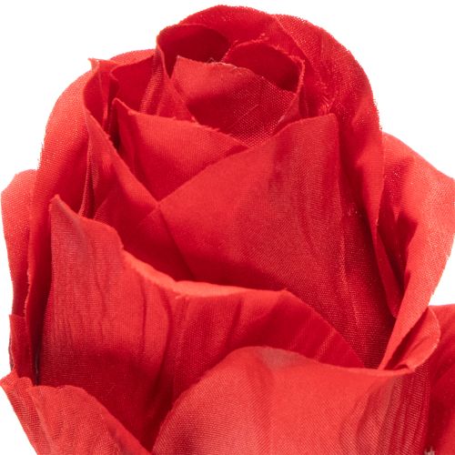 Branche de rose en soie, rose artificielle rouge 72 cm, lot de 3 | Floristik24.fr