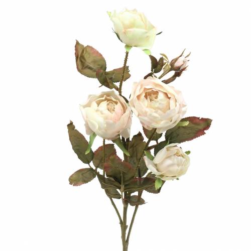 Floristik24 Branche de rose artificielle blanc crème 76cm