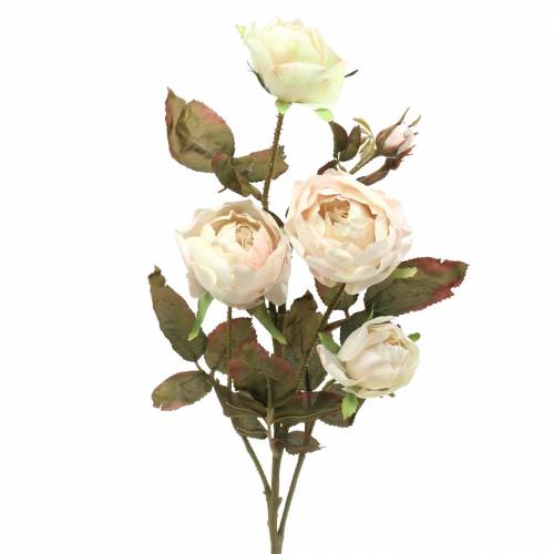 Branche de rose artificielle blanc crème 76cm Branche de rose artificielle blanc crème 76cm