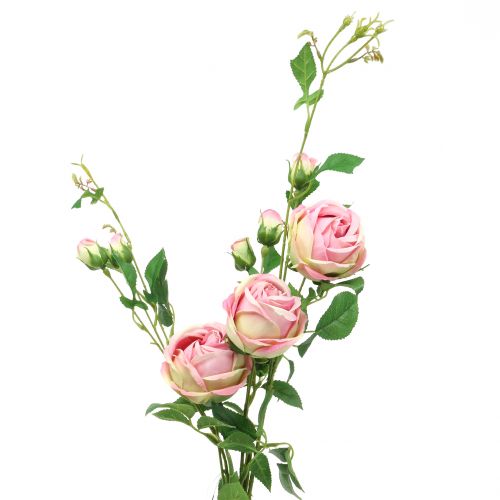 Branche de rose rose 100cm