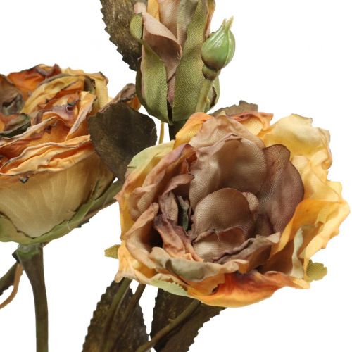 Article Bouquet de roses décoratives fleurs artificielles bouquet de roses jaune 45cm 3 pcs