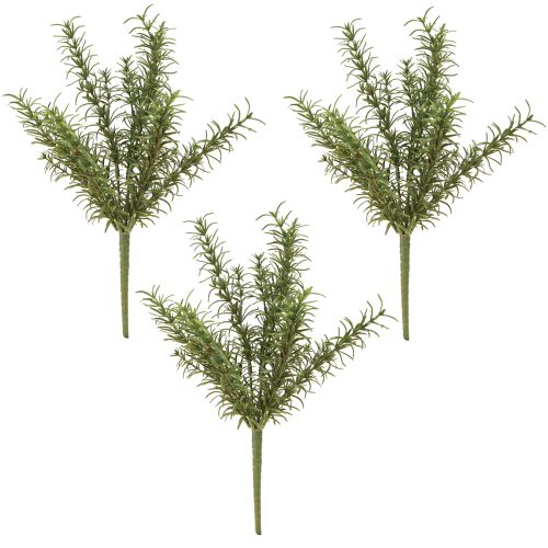 Floristik24 Romarin herbes artificielles avec 8 branches et tige 32cm 3 pcs
