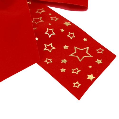 Article Nœud décoratif rouge étoiles de Noël extérieur 21 cm 2 pièces