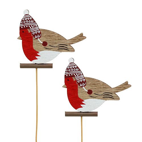 Floristik24 Robin sur bâton 7,5 cm 16 pcs