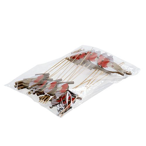 Floristik24 Robin sur bâton 7,5 cm 16 pcs